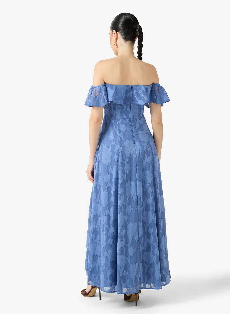 Anaya With Love Bardot Split Maxi Dress